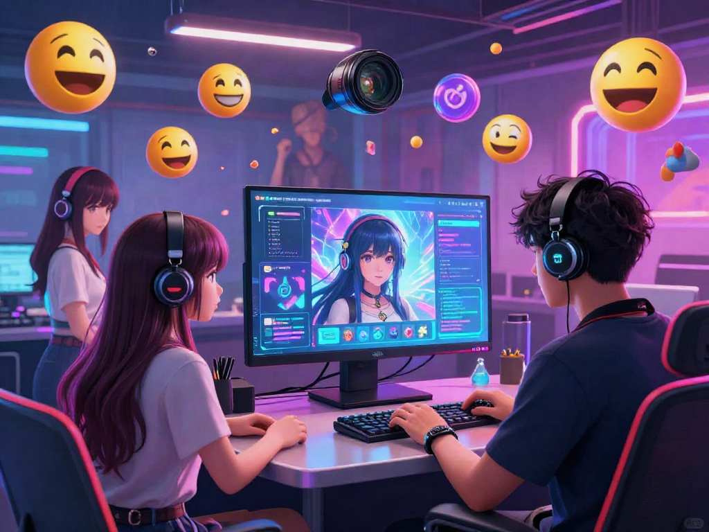 Engaging scene of a user interacting with a lifelike AI avatar in a vibrant anime-themed chat environment, showcasing the allure of hentai AI chat.