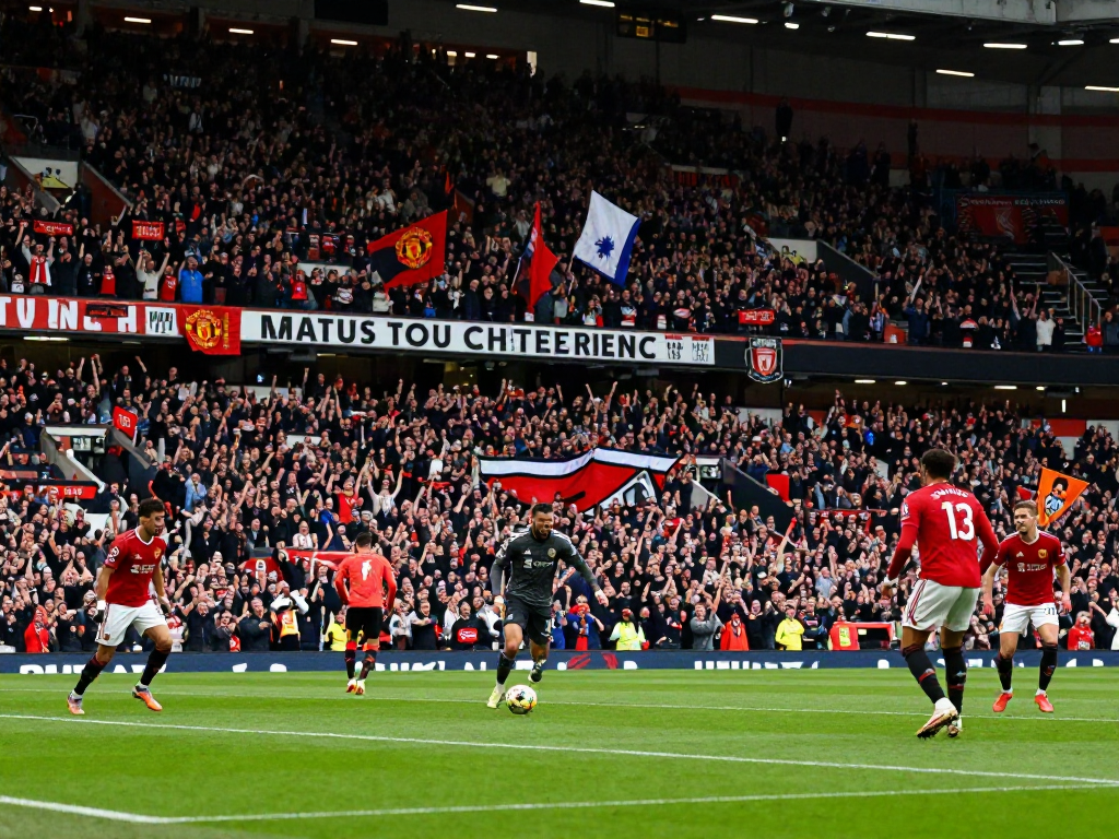 Engaged fans celebrating during the Manchester United vs Liverpool match showcasing the rivalry of แมนยู กับ ลิเวอร์พูล.