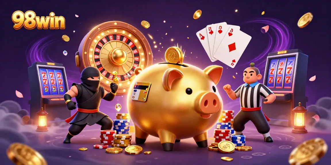 Experience thrilling gameplay and rewards with 98win's dynamic casino action, featuring lively characters.