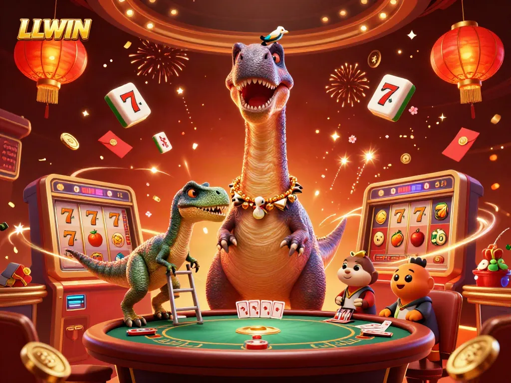 Experience the vibrant 3D world of LLWIN, featuring exciting slot elements and colorful characters in dynamic action.