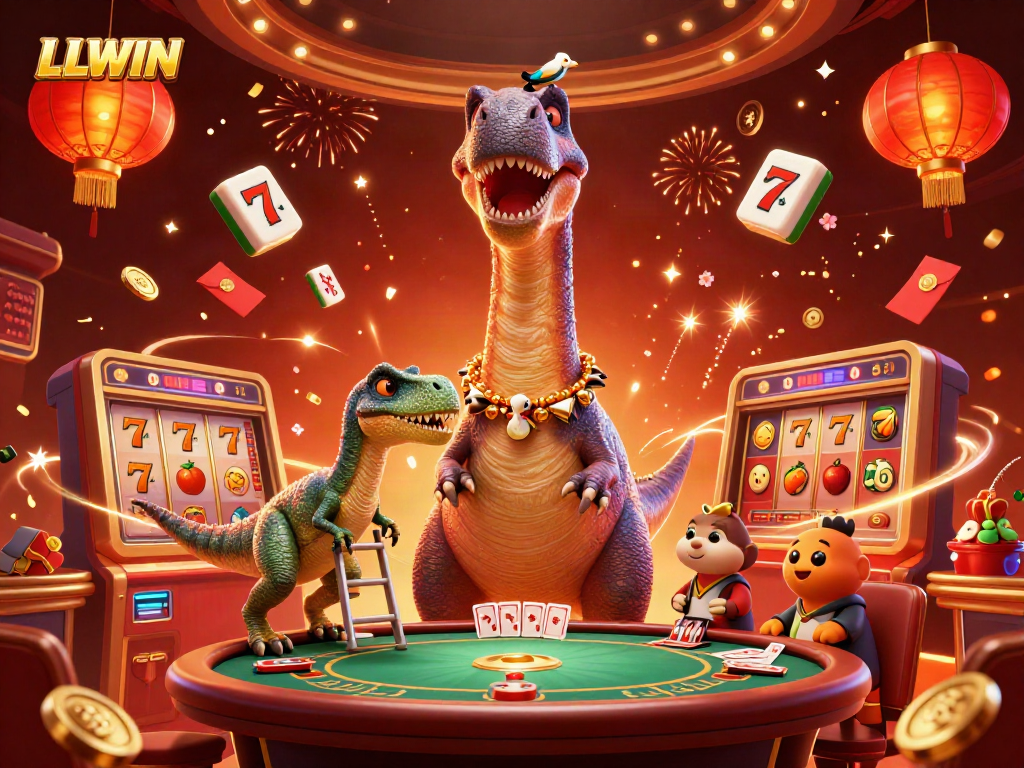 Experience the vibrant 3D world of LLWIN, featuring exciting slot elements and colorful characters in dynamic action.