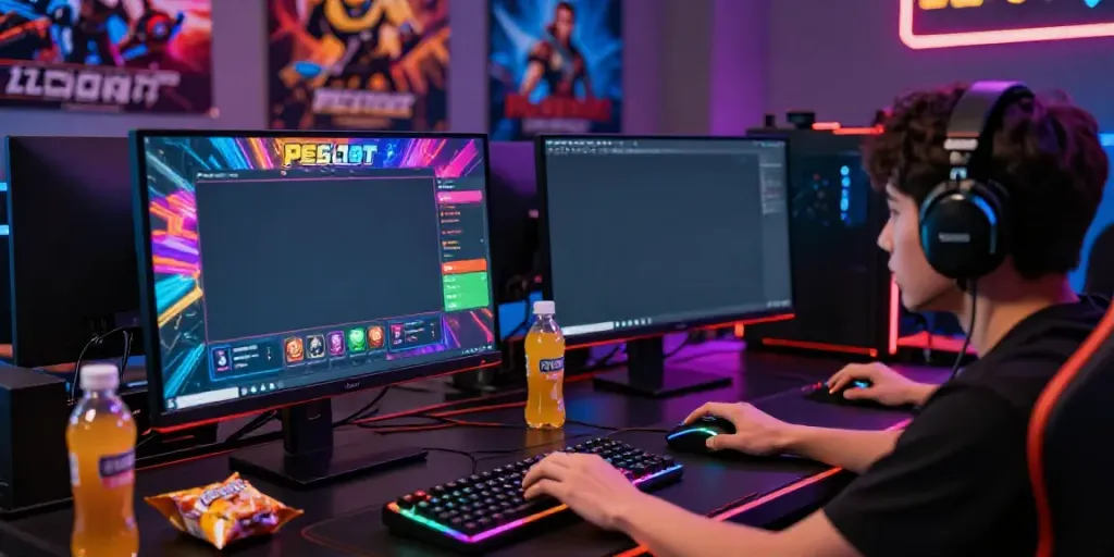 Experience the excitement of pesgslot gaming with vibrant graphics and engaging peripherals.