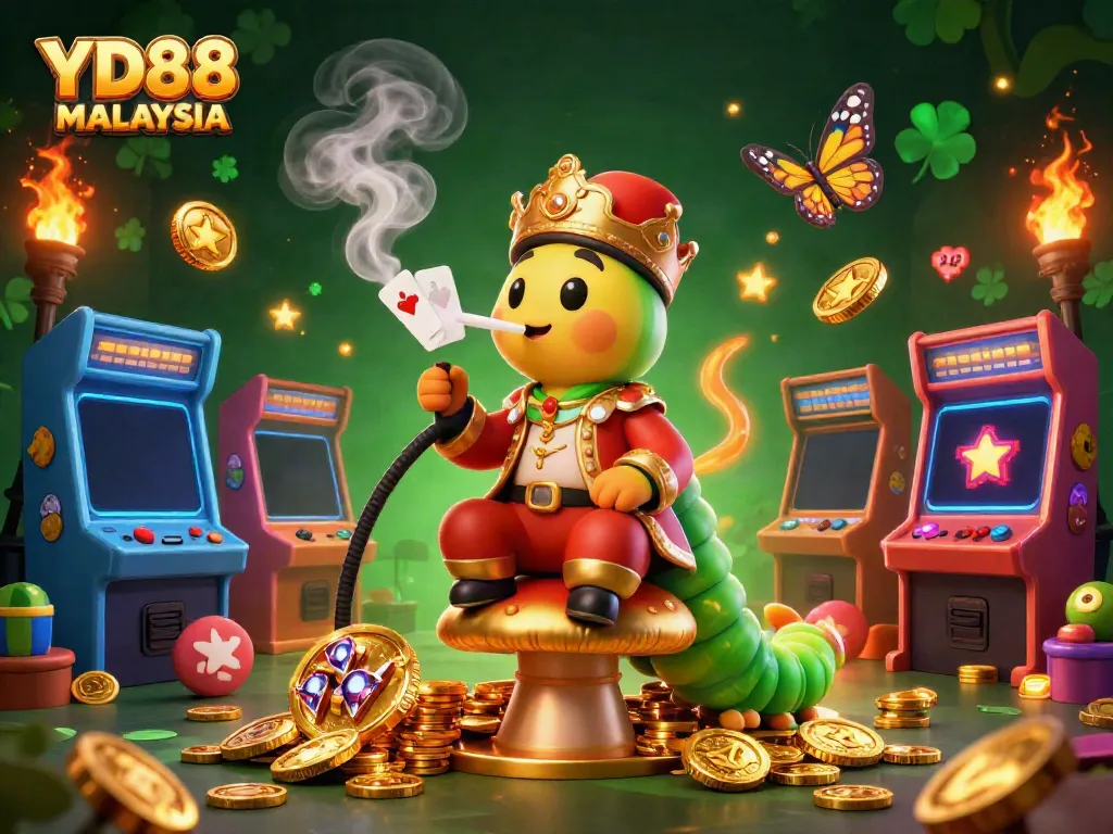 Engage in thrilling gameplay at YD88 MALAYSIA, featuring an enchanted gaming scene with vibrant symbols and characters.