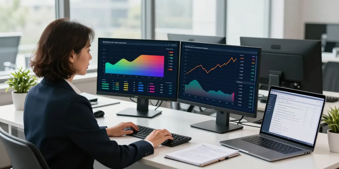 Professional woman analyzing payday loans data at her office desk on https://paydayloans-on.ca, showcasing modern financial consulting.