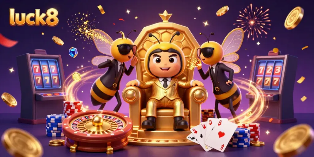 Play with luck8 at our glamorous casino featuring diverse game elements.