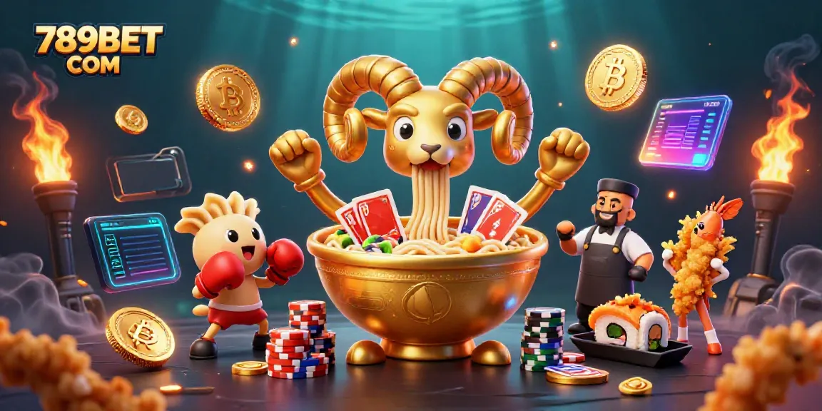 Engage with 789BET COM's vibrant casino scene featuring animated food characters dealing cards and showcasing cryptocurrency elements.