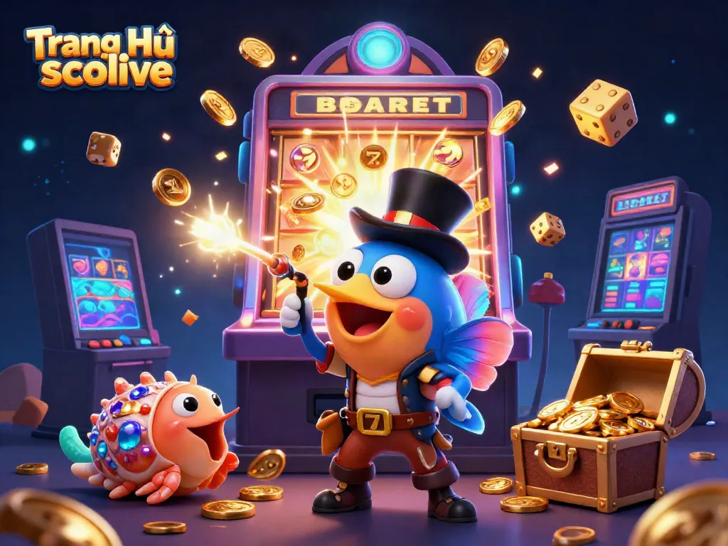 Experience winning thrills on Trang Chủ socolive with vibrant golden coins and festive casino elements.