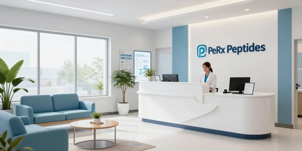 "PeRx peptides consultation environment showcasing patient care in a modern health clinic."