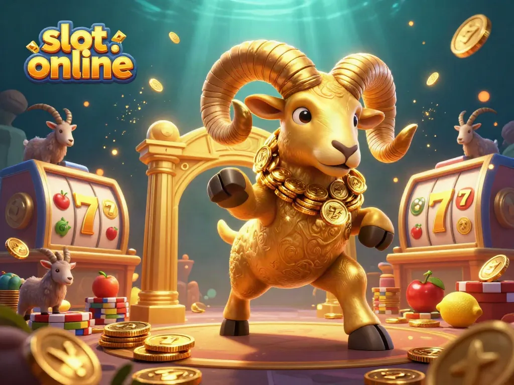 Experience the excitement of slot online gaming with golden ram and vibrant symbols!