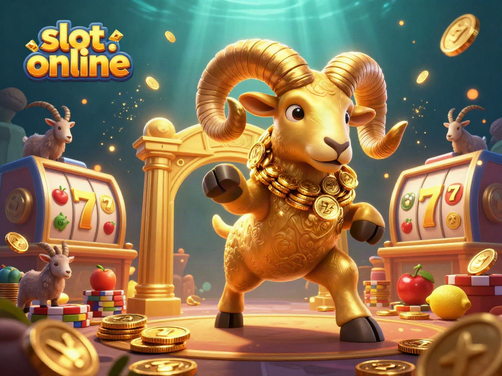 Experience the excitement of slot online gaming with golden ram and vibrant symbols!