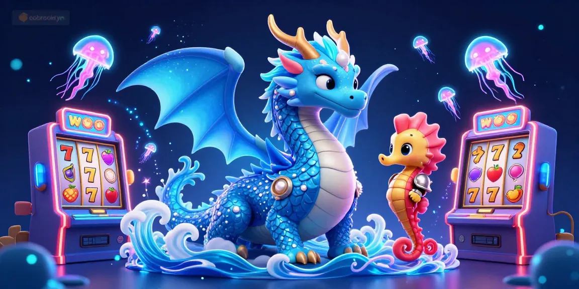Experience thrilling slots action in the vibrant eobrooklyn gaming scene featuring a dynamic dragon and seahorse.