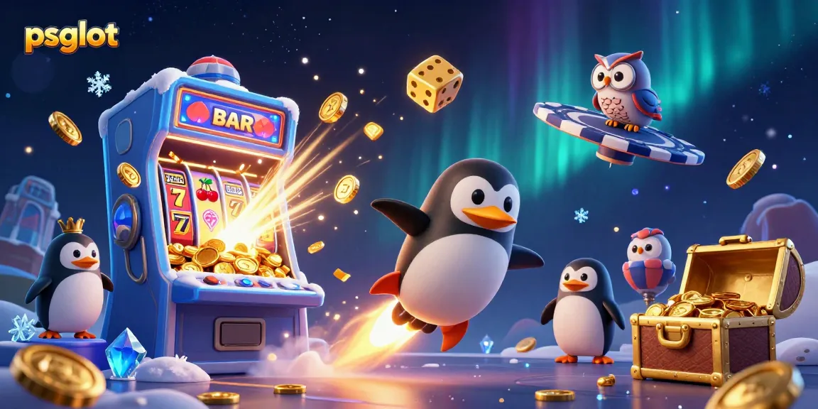 Engage in thrilling slots action on psgslot with a colorful 3D illustration of games and rewards.
