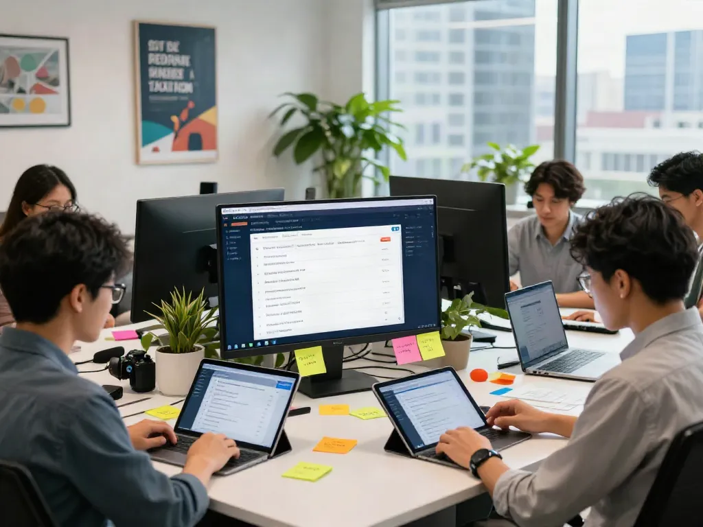 Creative digital workspace for 사이트모음 with team collaboration and trending links.