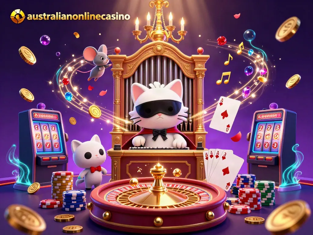 Experience the thrill of australianonlinecasino with a captivating 3D casino scene featuring enchanting characters and dynamic game elements.