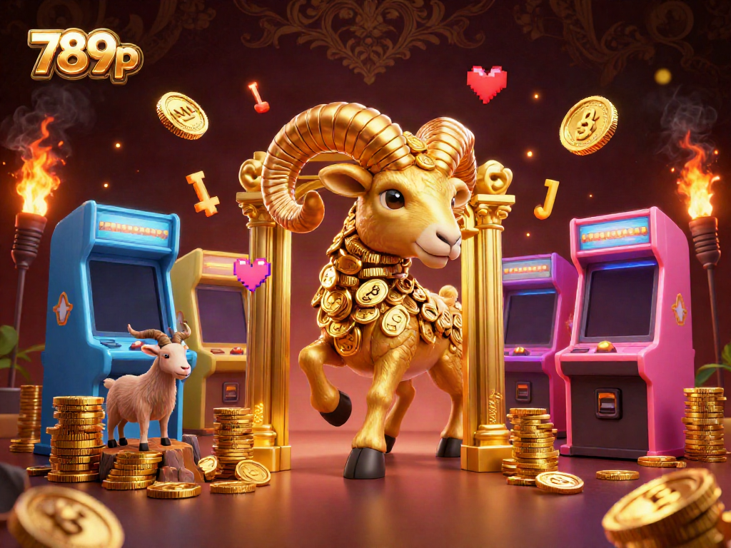Experience the excitement of 789p with a golden ram charging through a vibrant casino scene.