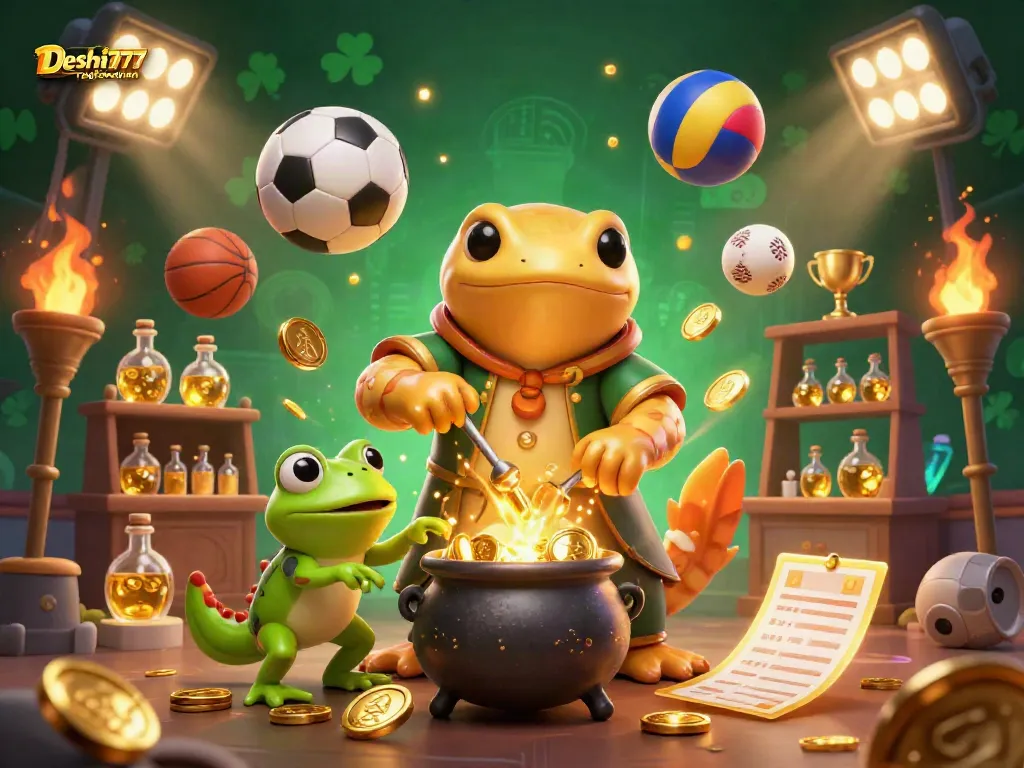 Engage in Deshi777 registration and join thrilling games with a colorful 3D illustration.