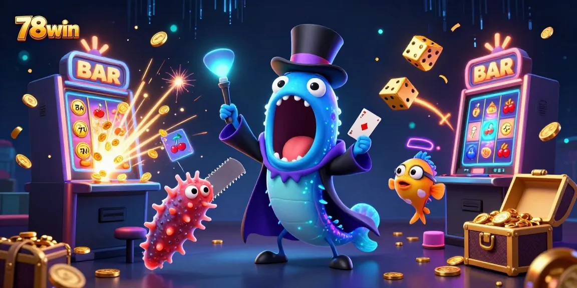 Experience the excitement of 78win with magical sea creatures and vibrant casino elements.