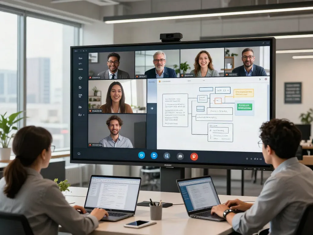 Deepfake protected Conferencing with professionals engaging in a virtual meeting