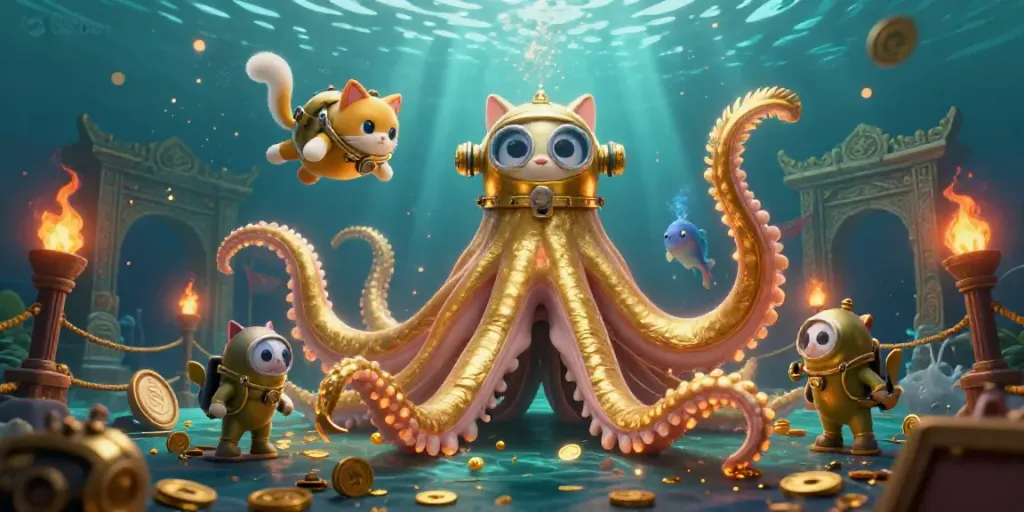 Experience thrilling gaming with 88ibet, where a kraken, diving cat, and bioluminescent fish thrive.