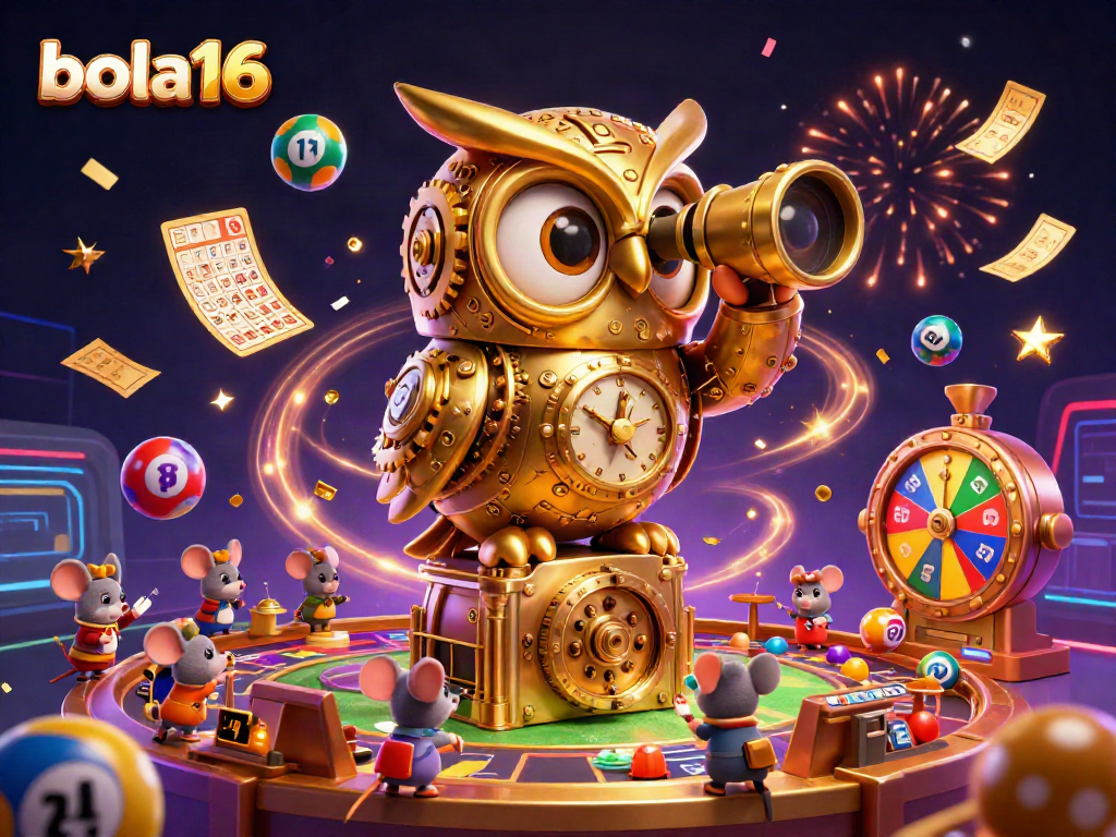 Experience exciting sports betting action with bola16 and dynamic elements in this vibrant illustration.